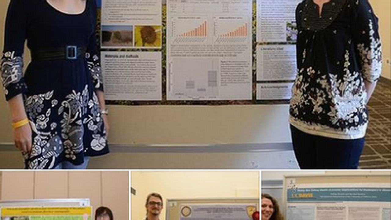 $2,500 worth in prizes were given to four graduate student poster winners for the 2nd Annual Bee Symposium on Saturday, May 7, 2016. Grad students